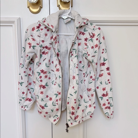 Boboli Little Girl’s Floral Cherry Print Zip-Up Cotton Hoodie - Picture 1 of 11
